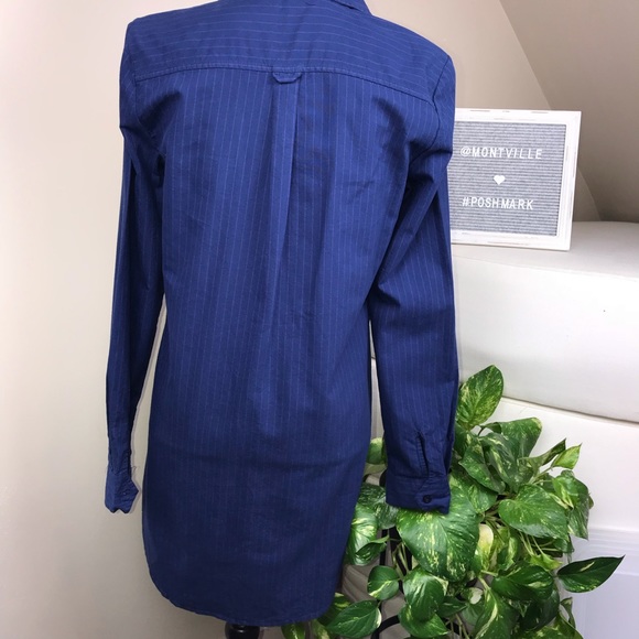 I Heart Ronson Small Blue Pinstripe Shirt Dress - Picture 2 of 3